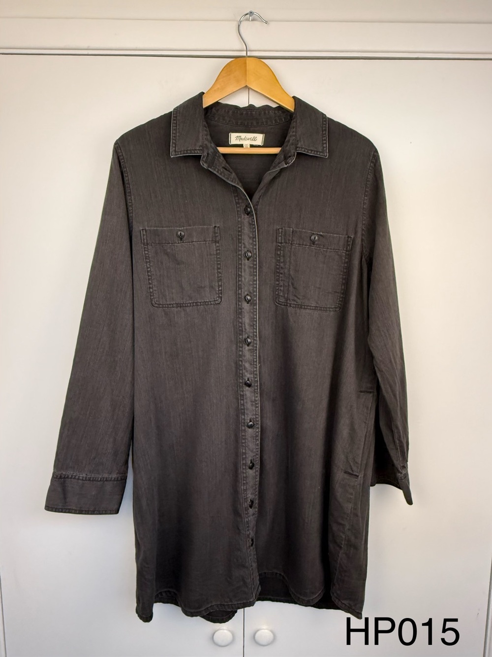 Madewell Black Denim Shirtdress XXL Colton Wash H2278